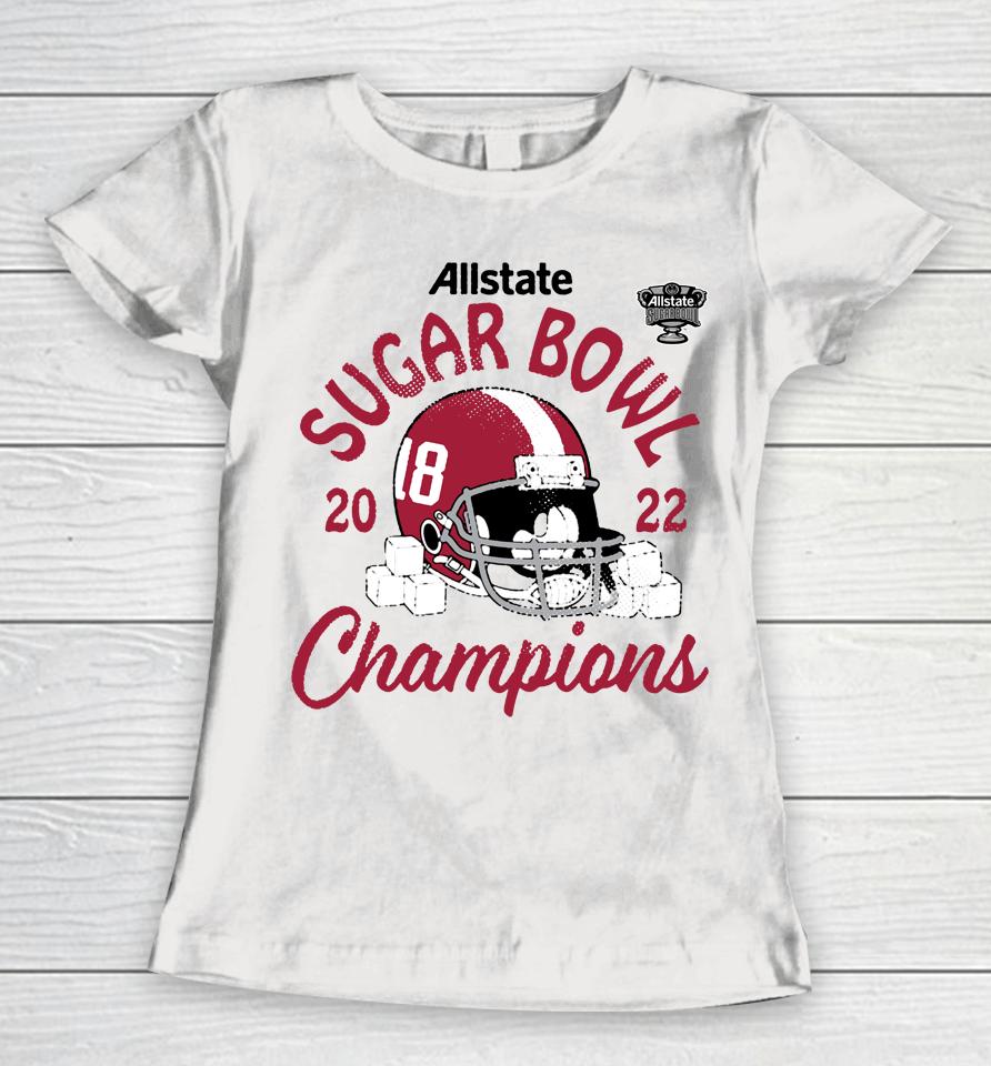 Alabama Crimson Football 2022 Sugar Bowl Champions Helmet Women T-Shirt