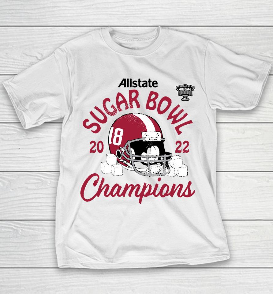 Alabama Crimson Football 2022 Sugar Bowl Champions Helmet Youth T-Shirt