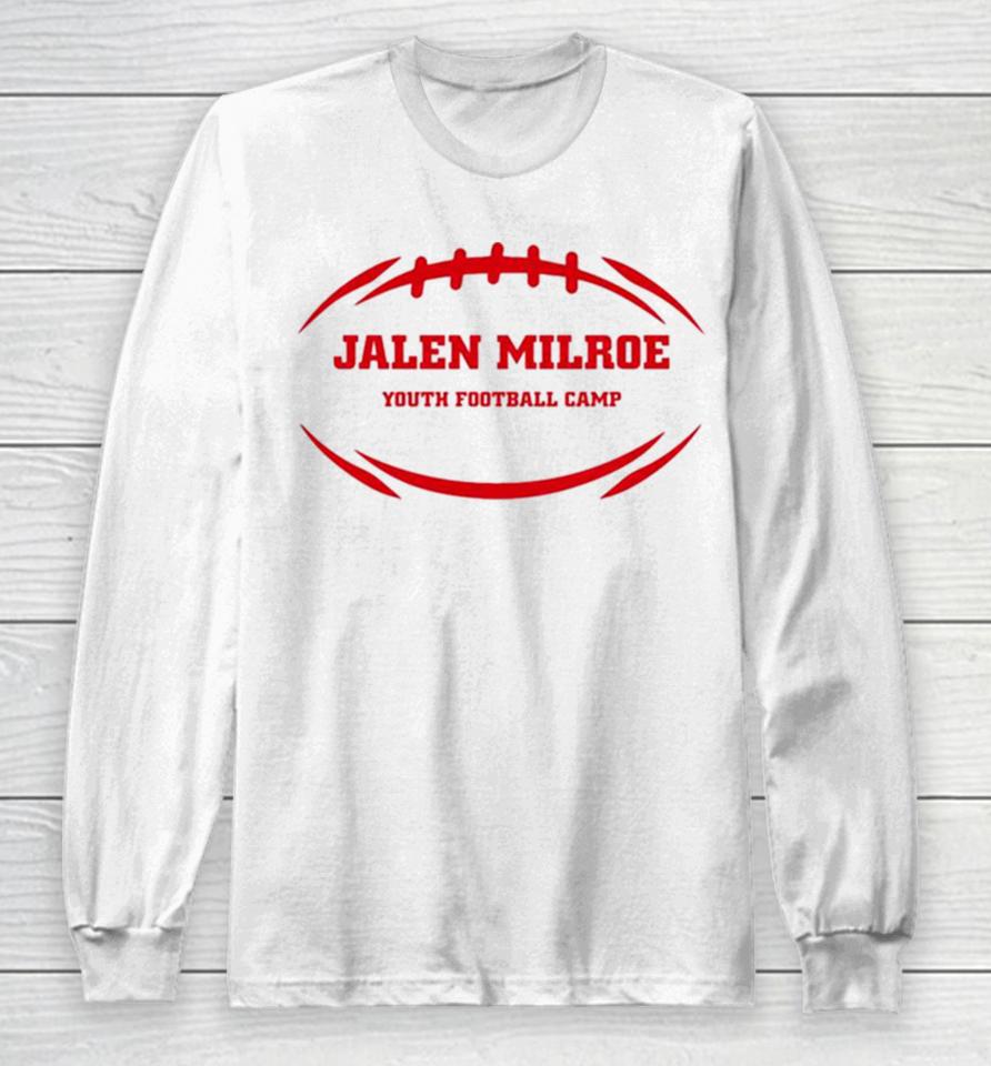 Alabama Crimson Jalen Milroe Youth Football Camp Long Sleeve T-Shirt