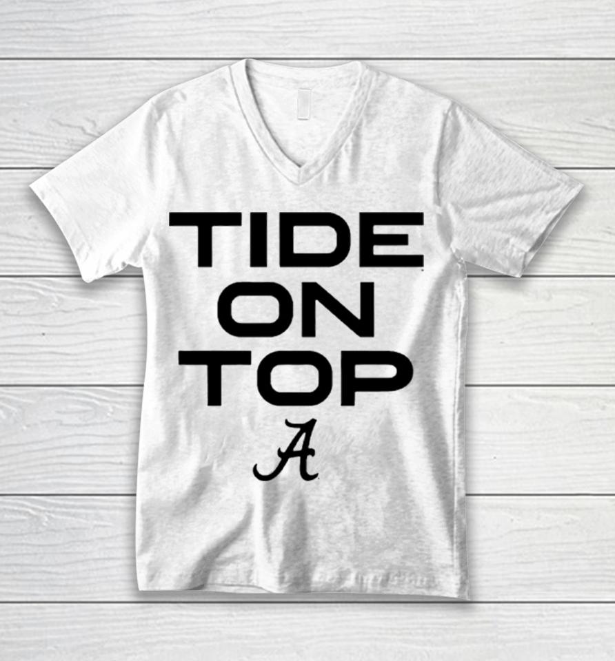 Alabama Crimson Tide 2023 Tide On Top Unisex V-Neck T-Shirt
