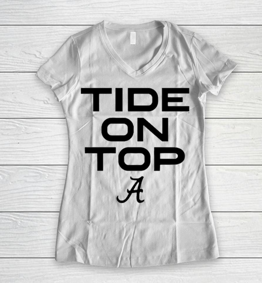 Alabama Crimson Tide 2023 Tide On Top Women V-Neck T-Shirt