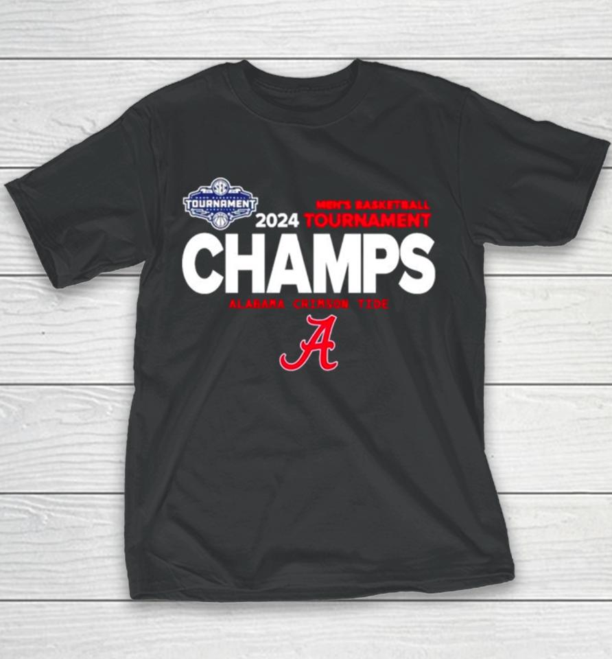 Alabama Crimson Tide 2024 Men’s Basketball Tournament Champs Youth T-Shirt