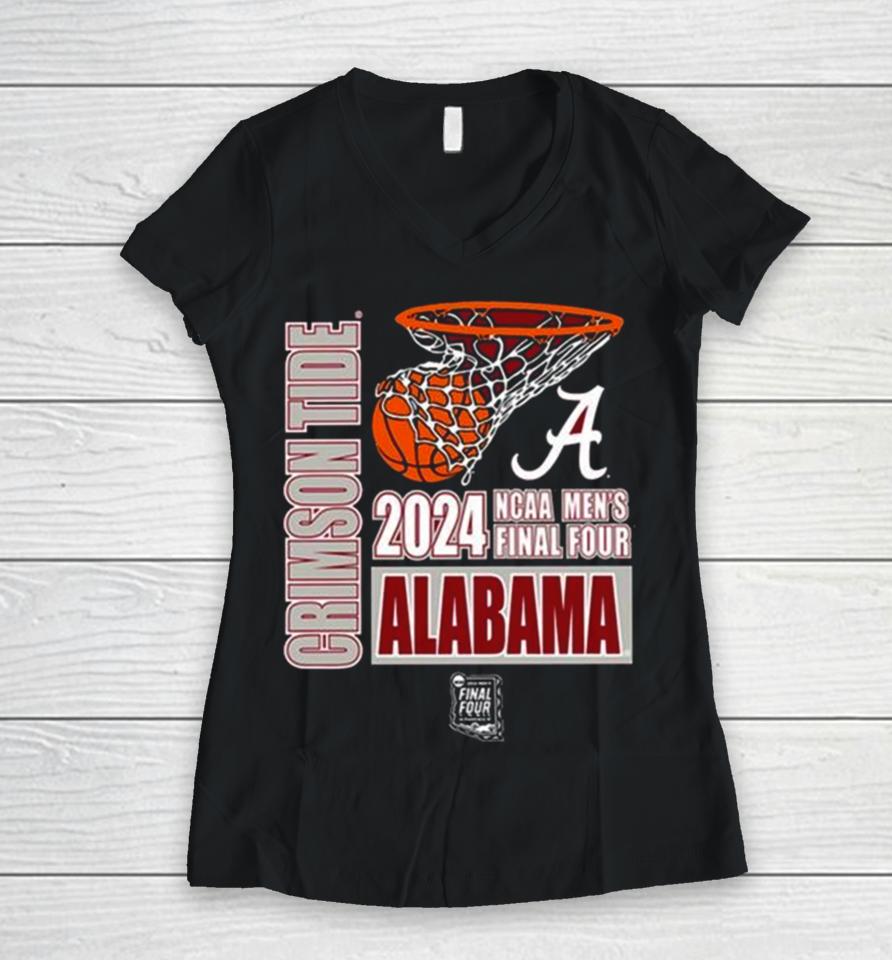 Alabama Crimson Tide 2024 Ncaa Men’s Final Four Women V-Neck T-Shirt