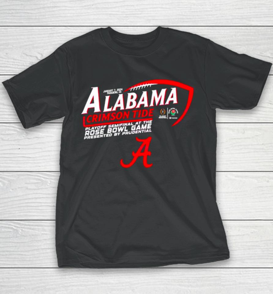 Alabama Crimson Tide 2024 Playoff Semifinal At The Rose Bowl Game Youth T-Shirt