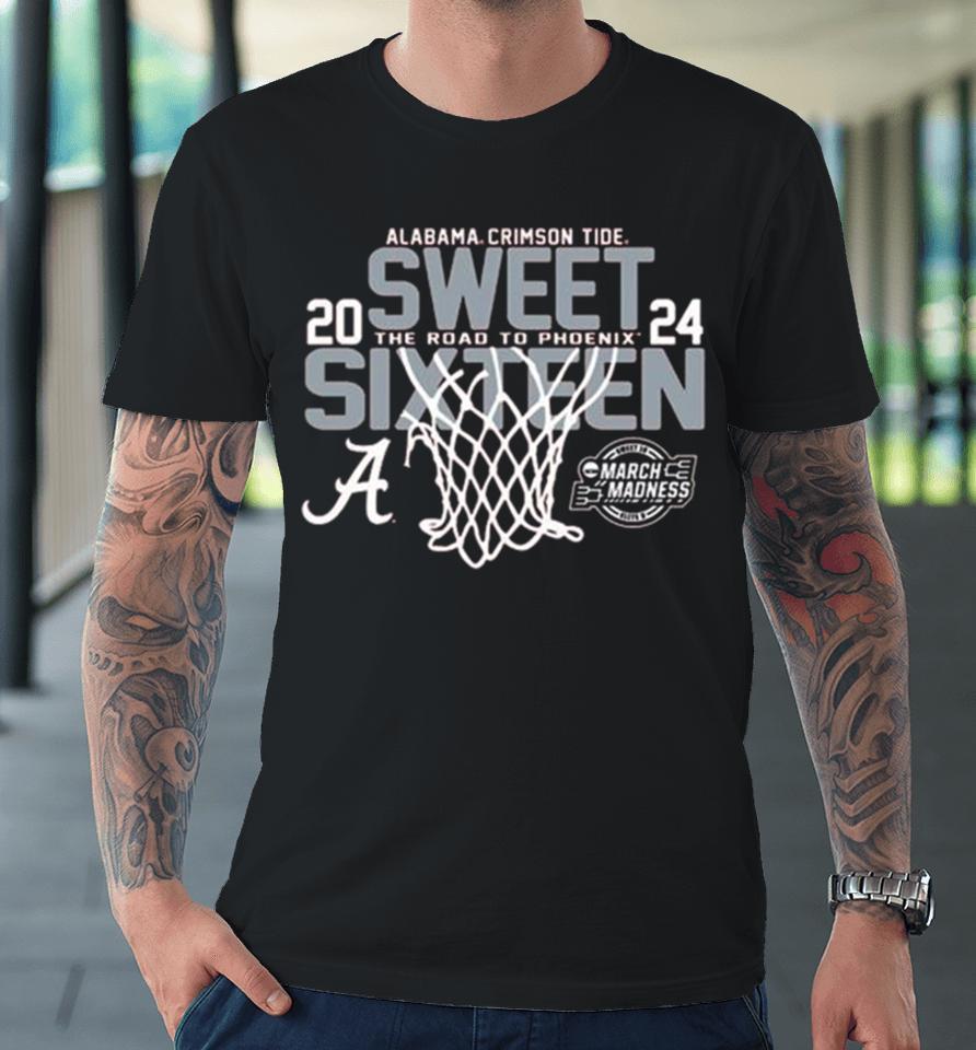 Alabama Crimson Tide 2024 Sweet Sixteen The Road To Phoenix Premium T-Shirt