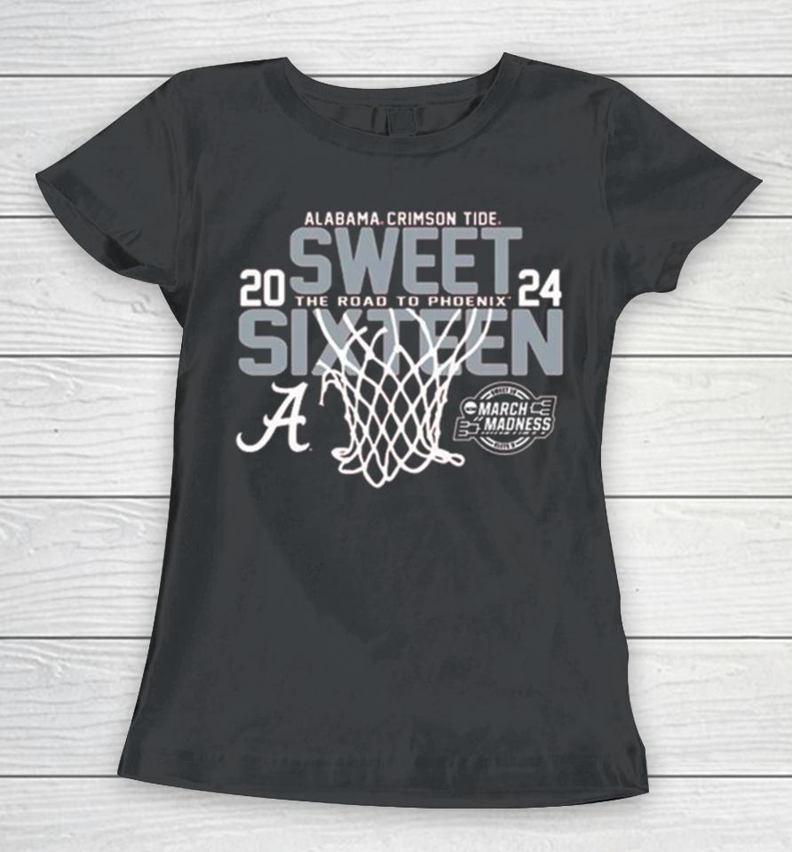 Alabama Crimson Tide 2024 Sweet Sixteen The Road To Phoenix Women T-Shirt