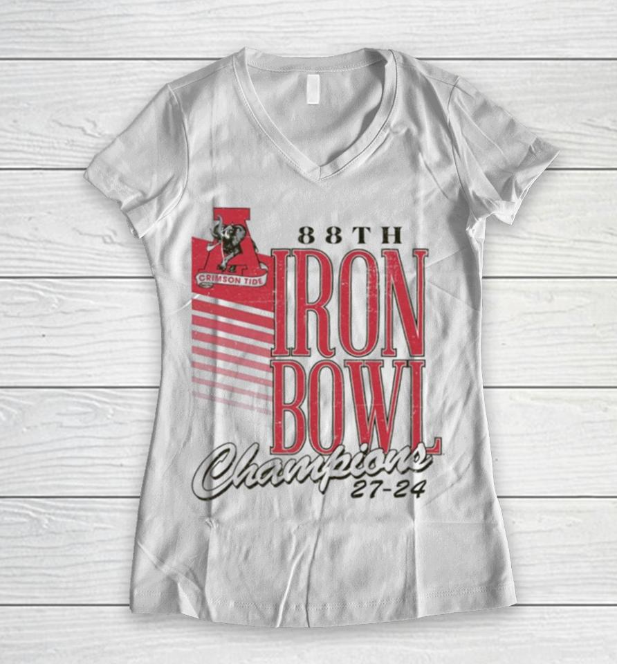 Alabama Crimson Tide 88Th Iron Bowl Champions 2023 Women V-Neck T-Shirt