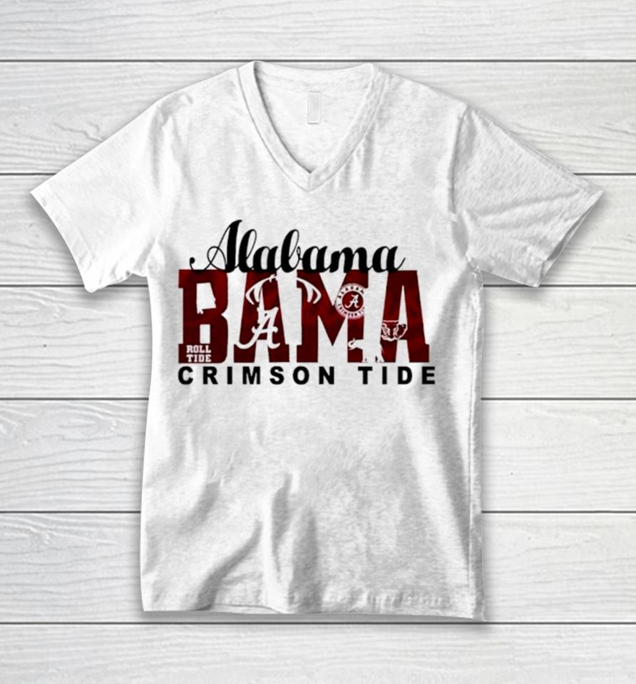 Alabama Crimson Tide Bama Football Retro Unisex V-Neck T-Shirt