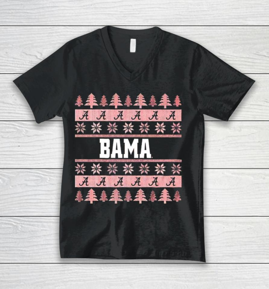 Alabama Crimson Tide Bama Ugly Christmas Unisex V-Neck T-Shirt