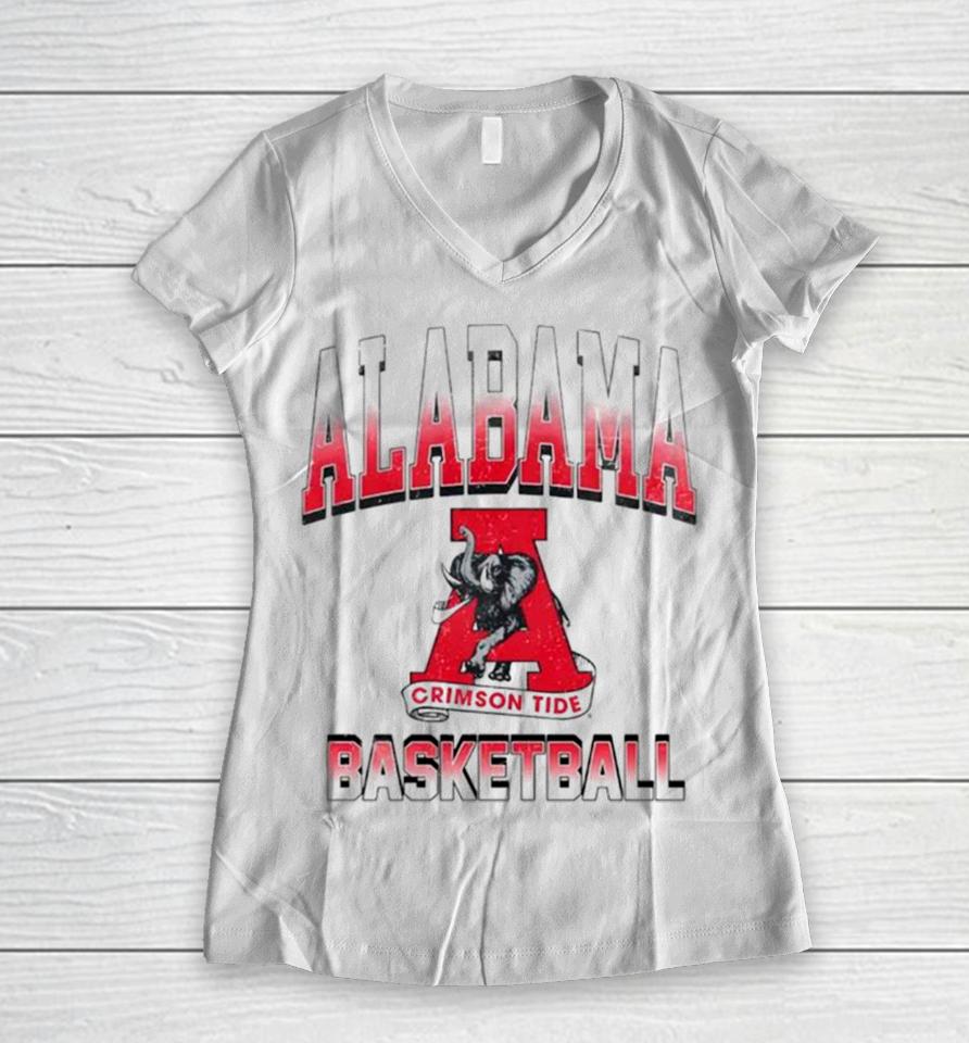 Alabama Crimson Tide Basketball Retro Women V-Neck T-Shirt
