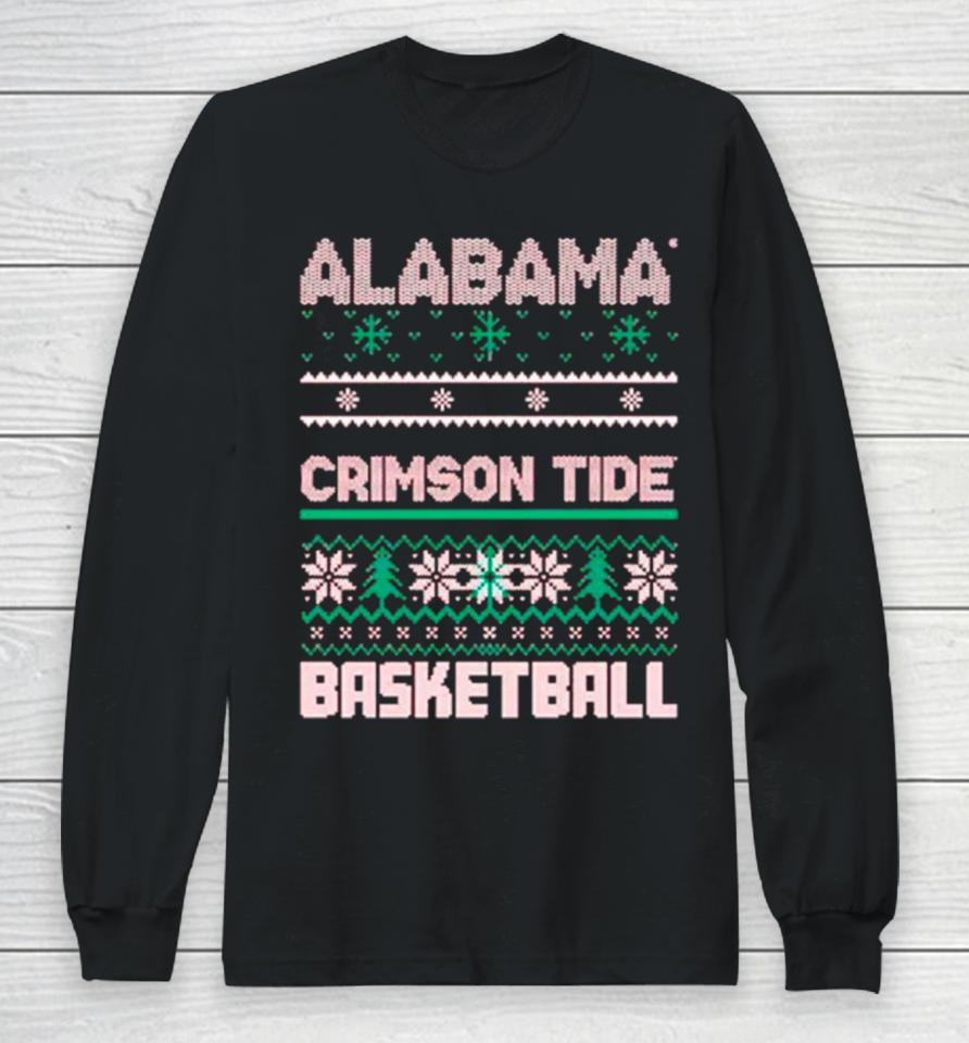 Alabama Crimson Tide Basketball Ugly Christmas Long Sleeve T-Shirt
