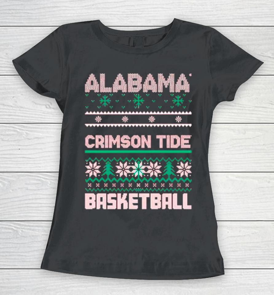 Alabama Crimson Tide Basketball Ugly Christmas Women T-Shirt