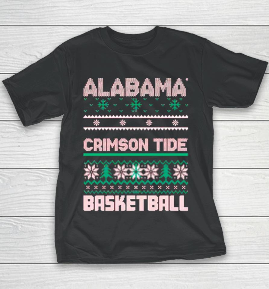Alabama Crimson Tide Basketball Ugly Christmas Youth T-Shirt