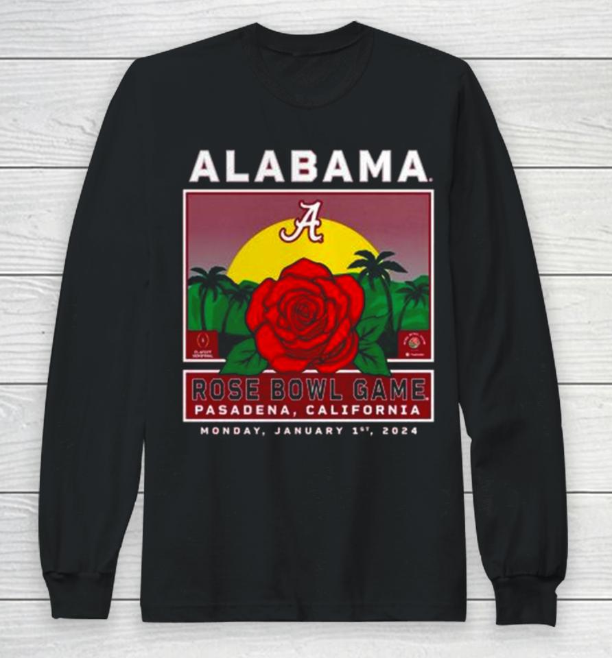 Alabama Crimson Tide College Football Playoff 2024 Rose Bowl Long Sleeve T-Shirt