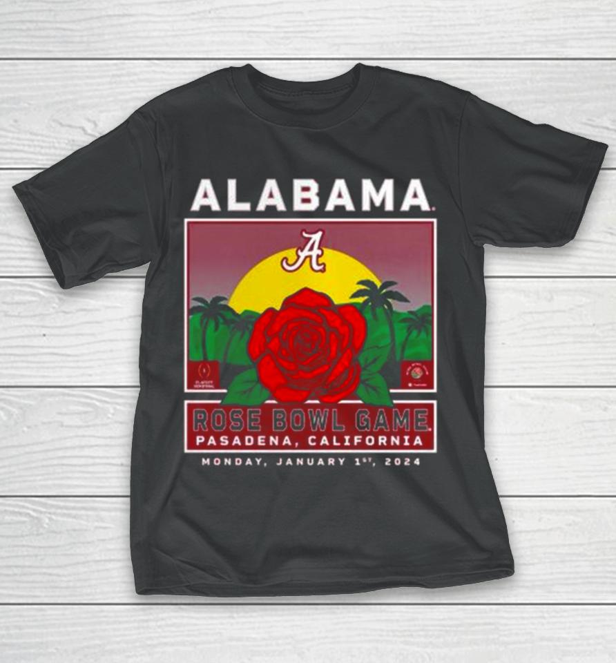 Alabama Crimson Tide College Football Playoff 2024 Rose Bowl T-Shirt