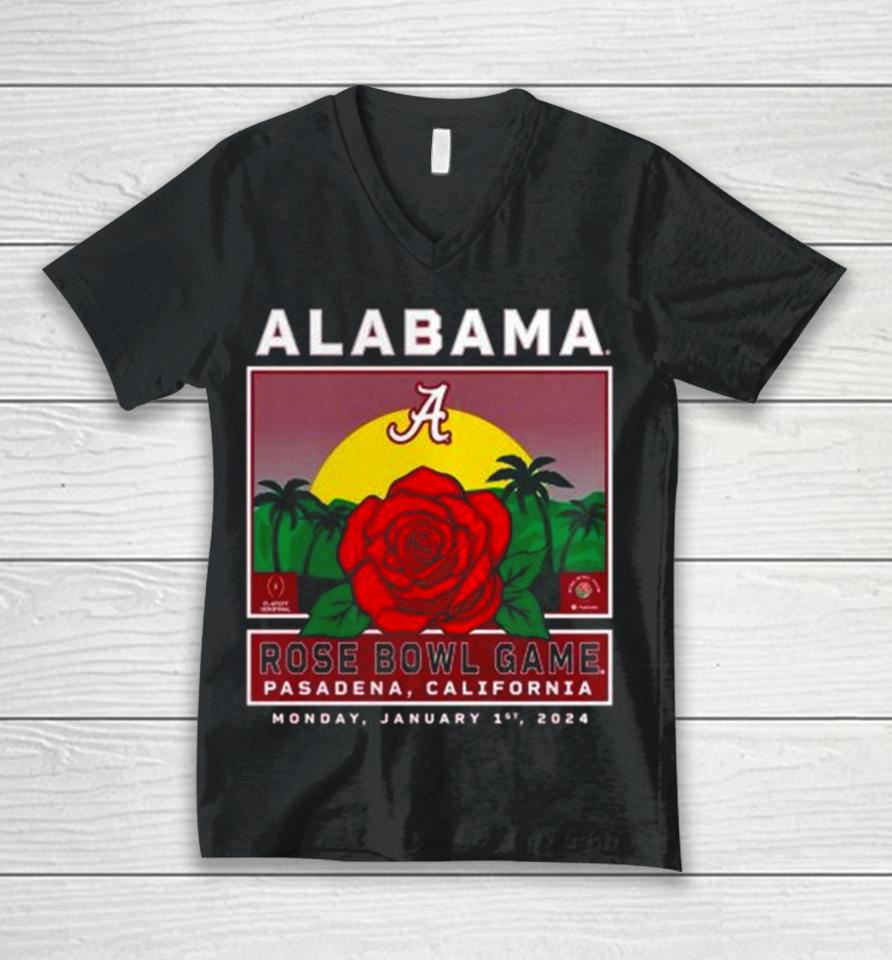 Alabama Crimson Tide College Football Playoff 2024 Rose Bowl Unisex V-Neck T-Shirt