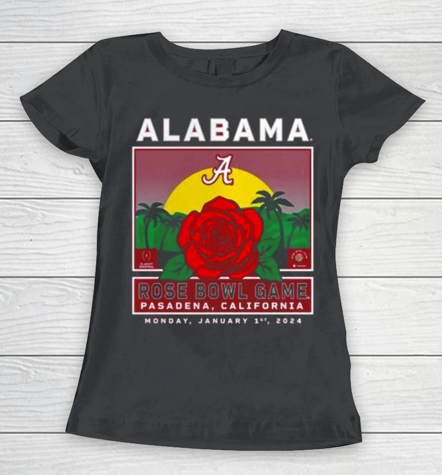 Alabama Crimson Tide College Football Playoff 2024 Rose Bowl Women T-Shirt