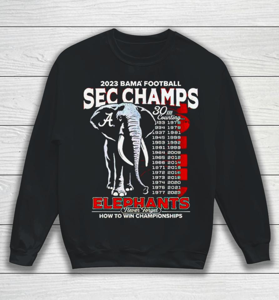 Alabama Crimson Tide Elephants Never Forget How To Win Championship Sweatshirt
