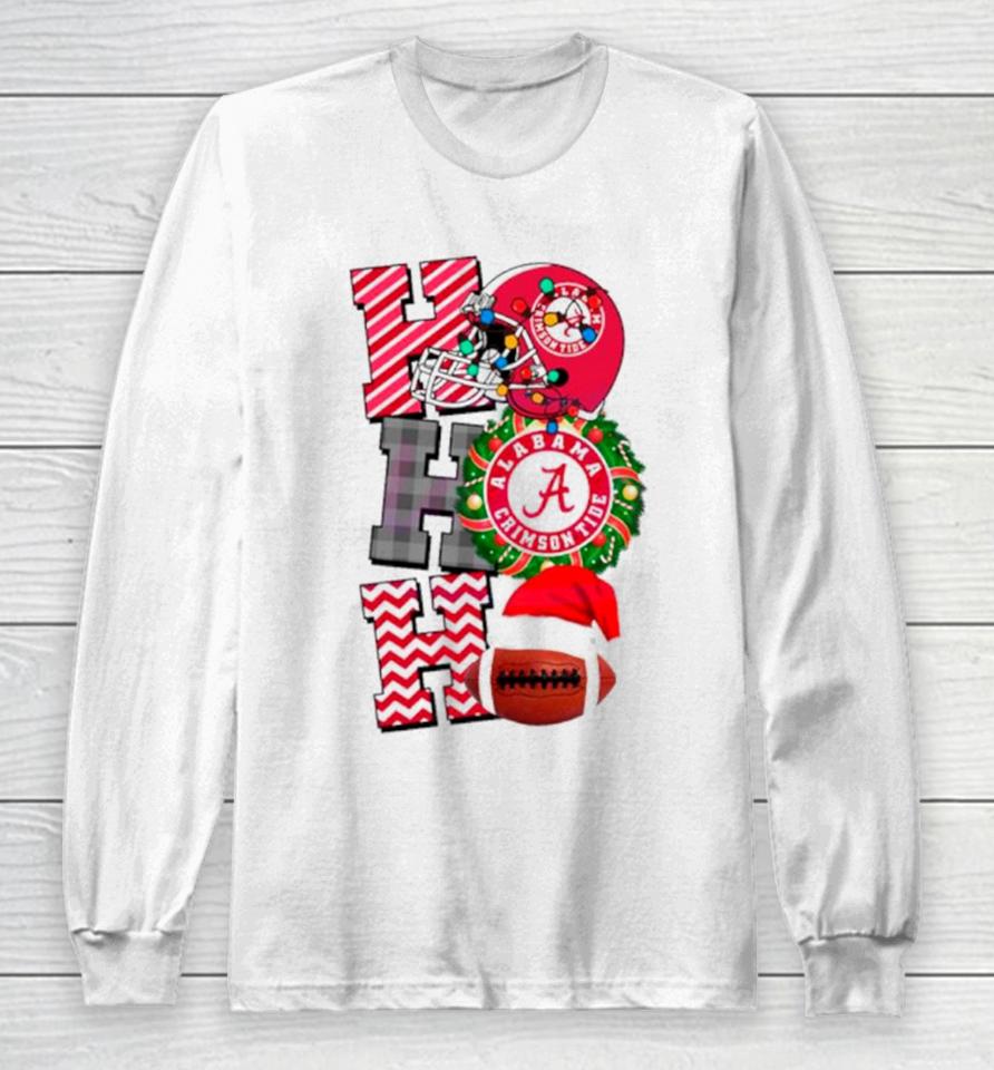 Alabama Crimson Tide Football Christmas Ho Ho Ho Long Sleeve T-Shirt