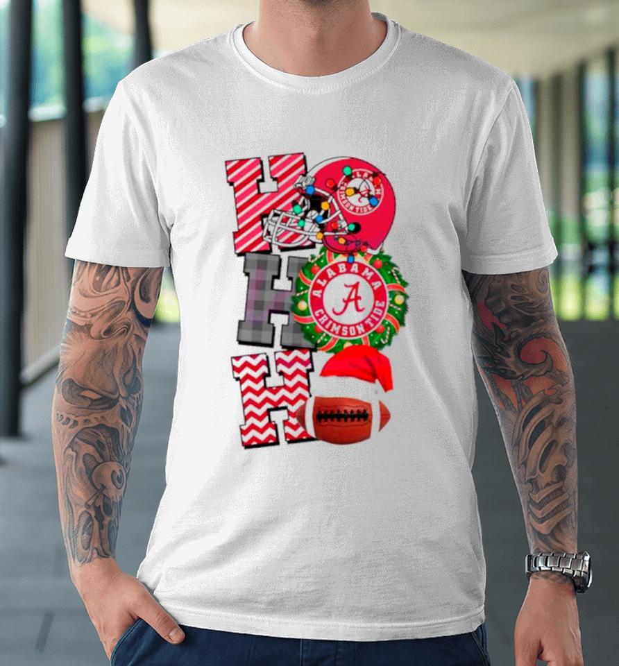 Alabama Crimson Tide Football Christmas Ho Ho Ho Premium T-Shirt