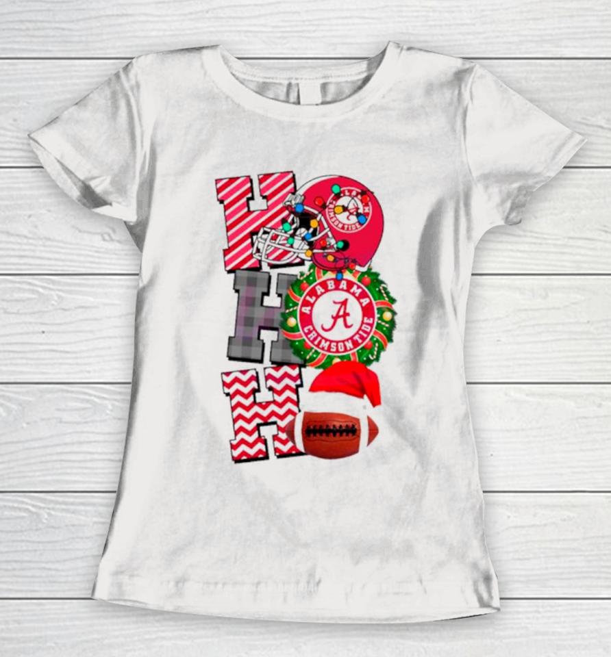Alabama Crimson Tide Football Christmas Ho Ho Ho Women T-Shirt