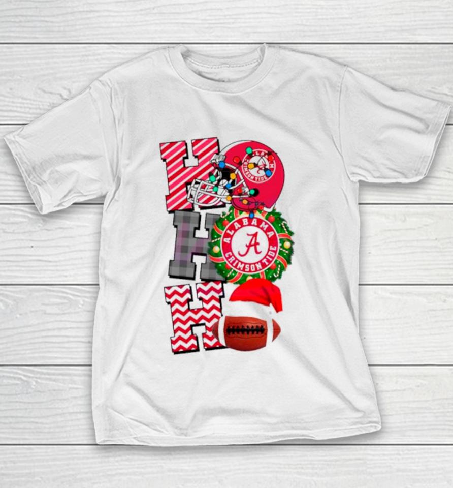 Alabama Crimson Tide Football Christmas Ho Ho Ho Youth T-Shirt