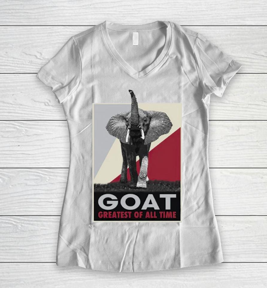 Alabama Crimson Tide Goat Greatest Of All Time Women V-Neck T-Shirt