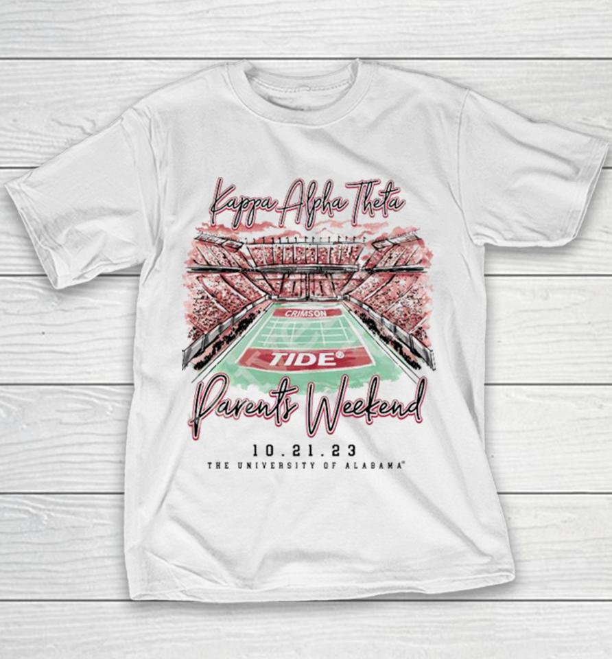 Alabama Crimson Tide Kappa Alpha Theta Parents Weekend 10 21 2023 The University Of Alabama Youth T-Shirt