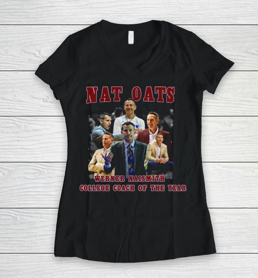 Alabama Crimson Tide Nat Oats Werner Naismith College Coach Of The Year Women V-Neck T-Shirt