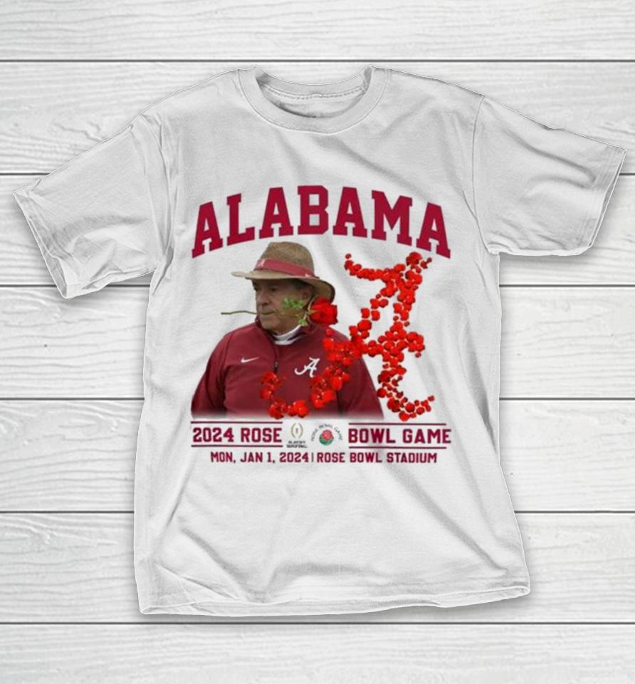 Alabama Crimson Tide Nick Saban Rose Bowl 2024 Cfp Football Semifinal T-Shirt