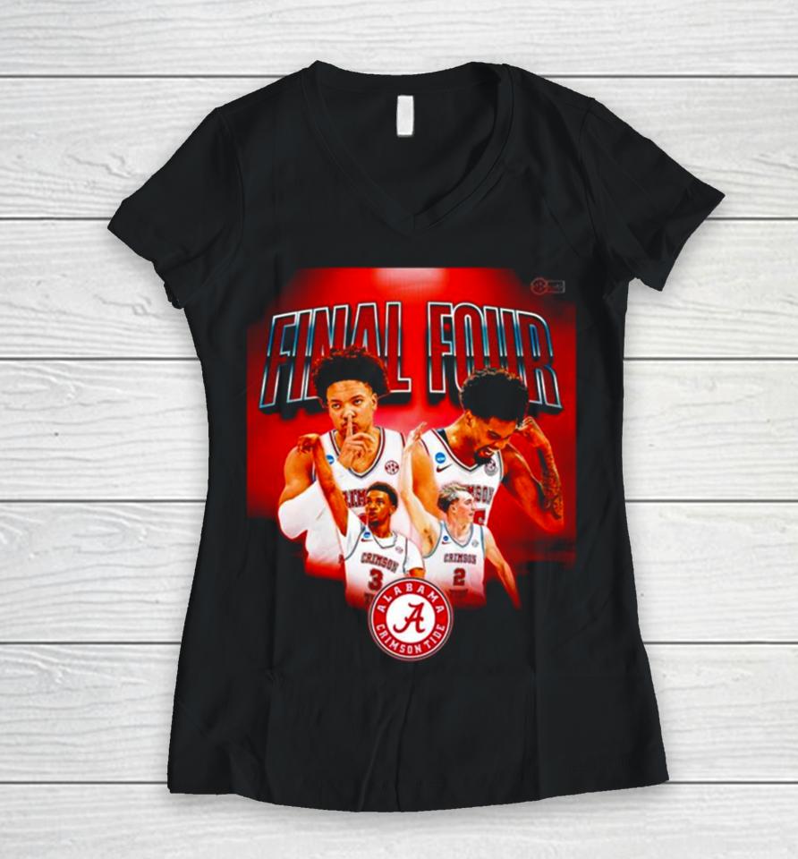 Alabama Crimson Tide Players Final Four Women V-Neck T-Shirt