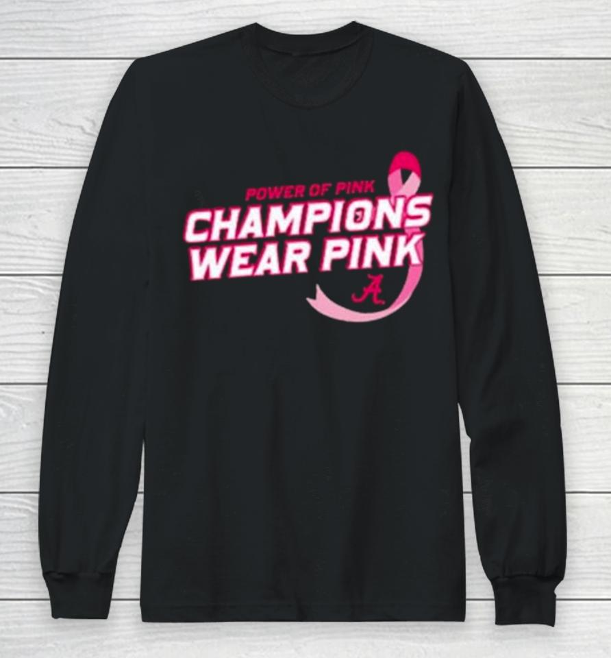 Alabama Crimson Tide Power Of Pink Breast Cancer Long Sleeve T-Shirt