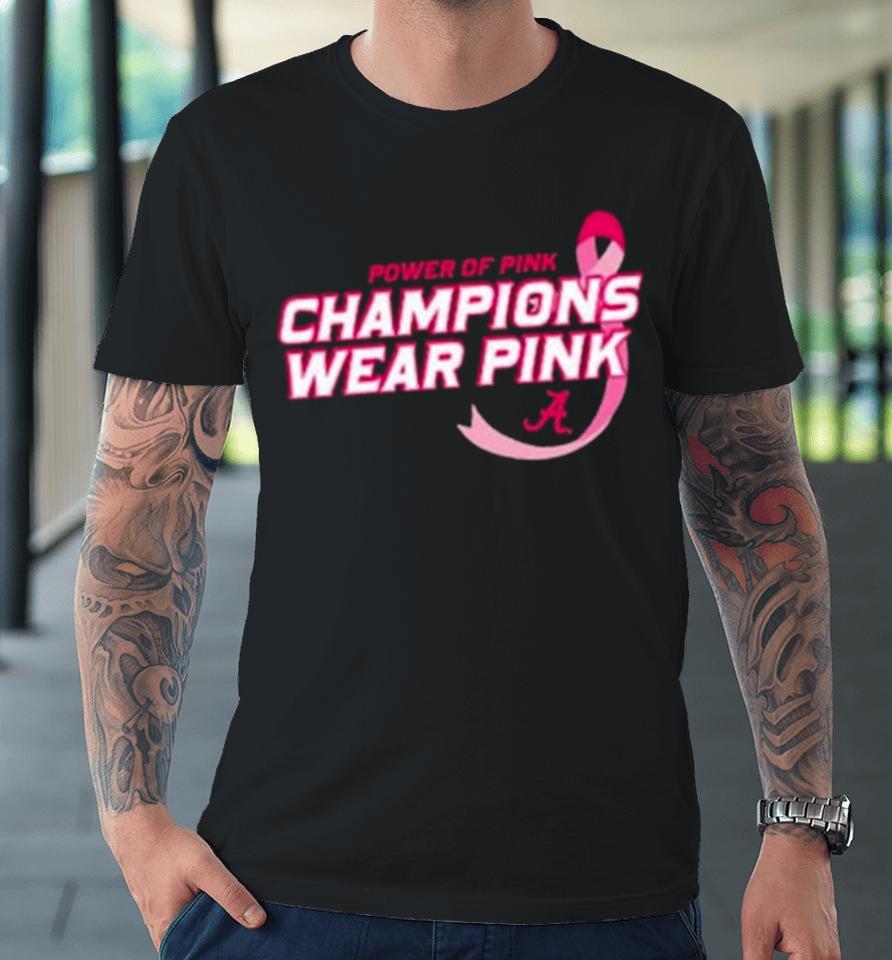 Alabama Crimson Tide Power Of Pink Breast Cancer Premium T-Shirt