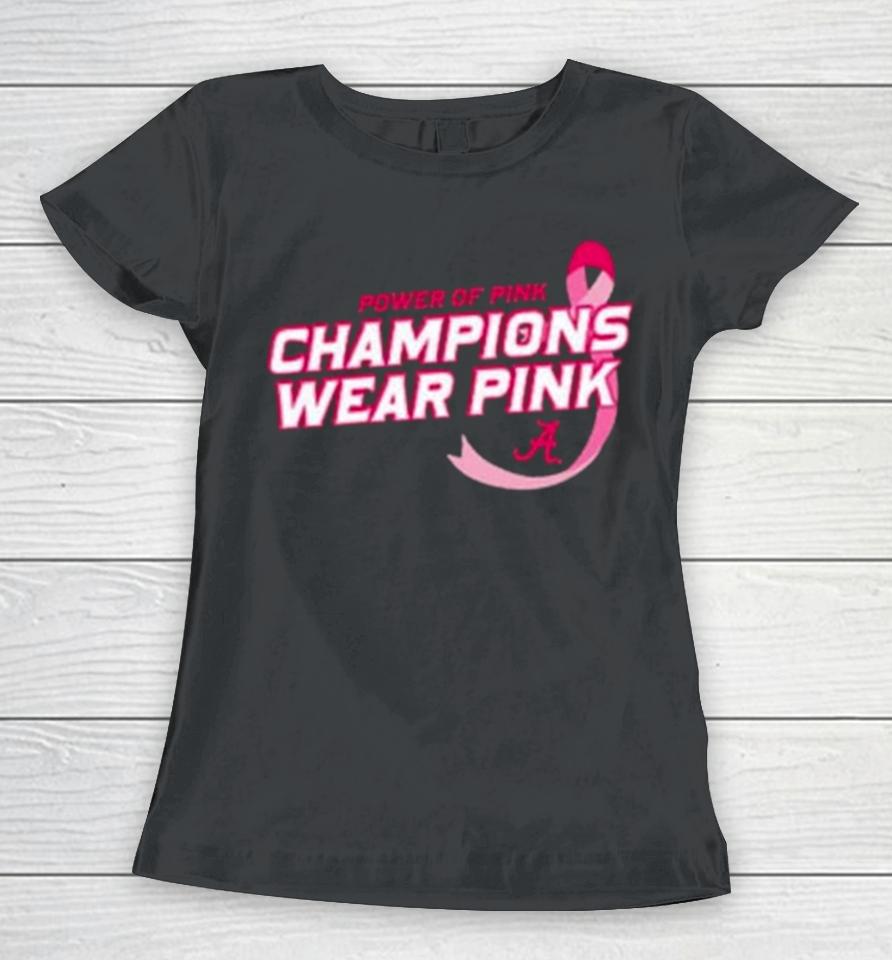 Alabama Crimson Tide Power Of Pink Breast Cancer Women T-Shirt