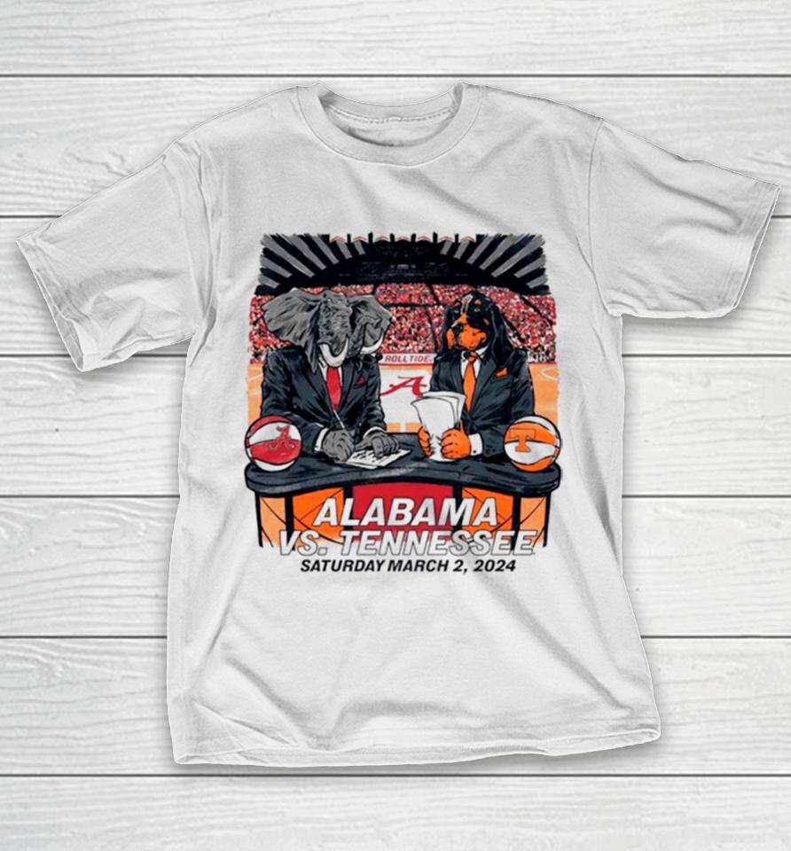 Alabama Crimson Tide Vs Tennessee Volunteers Saturday March 2 2024 T-Shirt