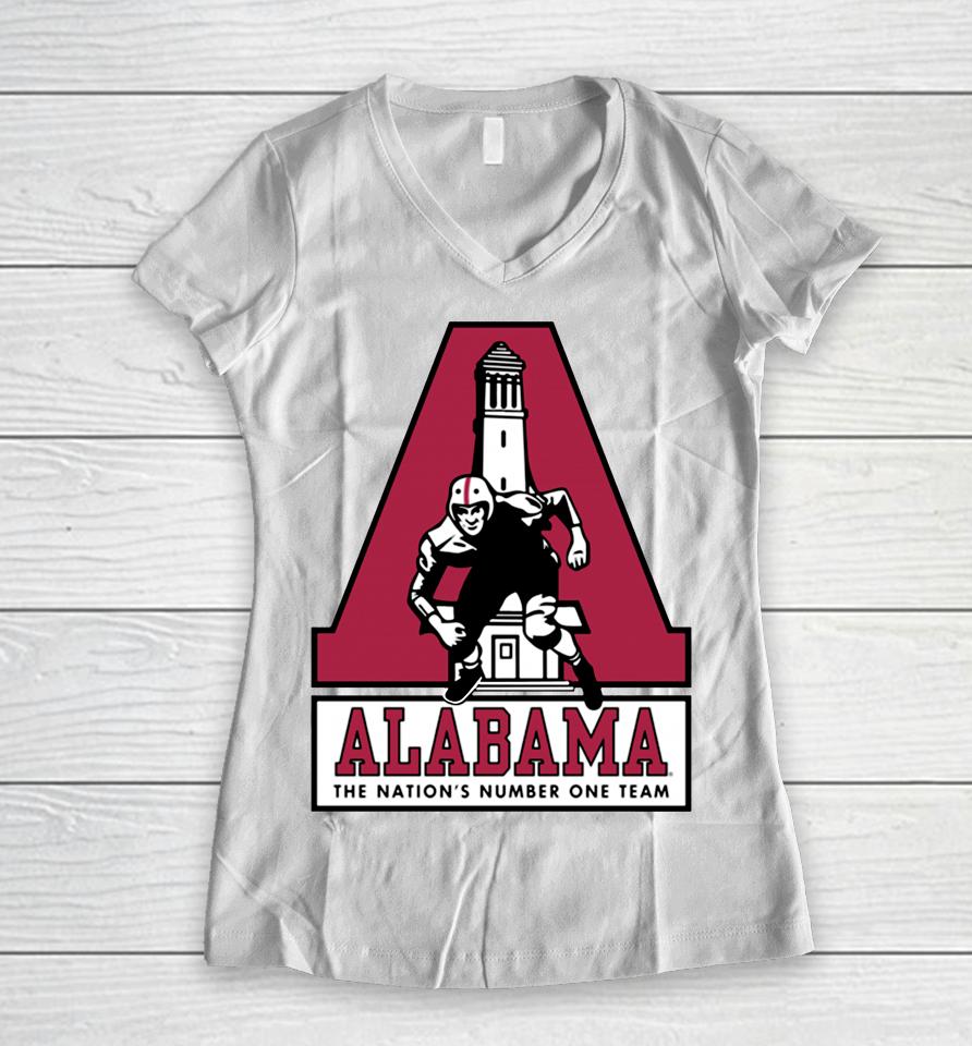 Alabama Denny Chimes The Nation's Number One Team Women V-Neck T-Shirt