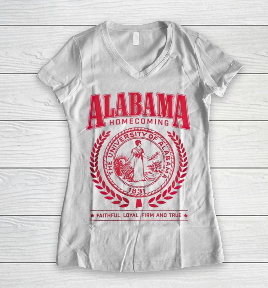 Alabama Football 2023 Homecoming Pocket Women V-Neck T-Shirt