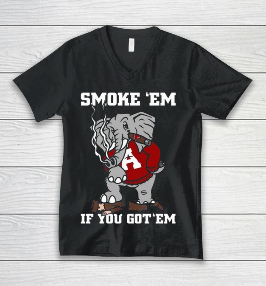 Alabama Smoke Em If You Got Em 2023 Unisex V-Neck T-Shirt