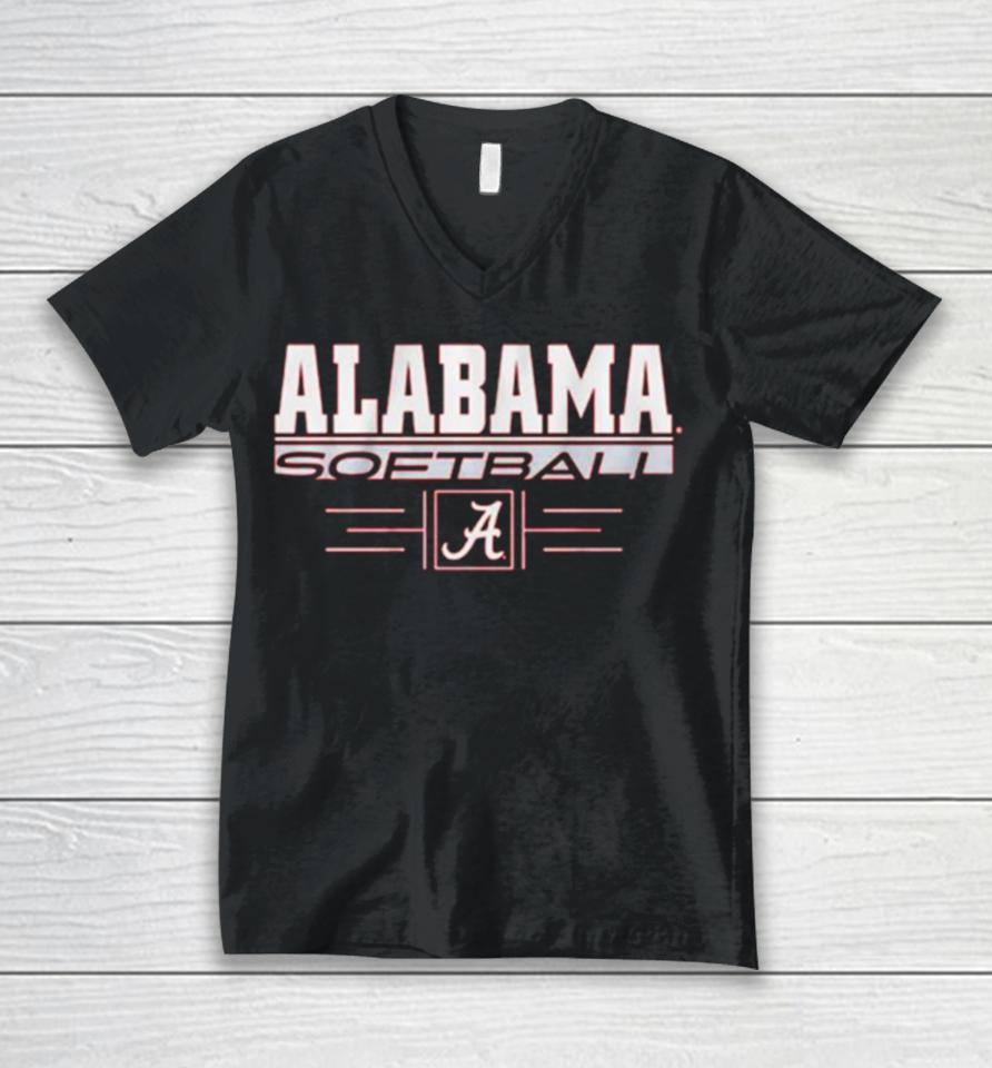 Alabama Softball Stack University Of Alabama Logo Unisex V-Neck T-Shirt