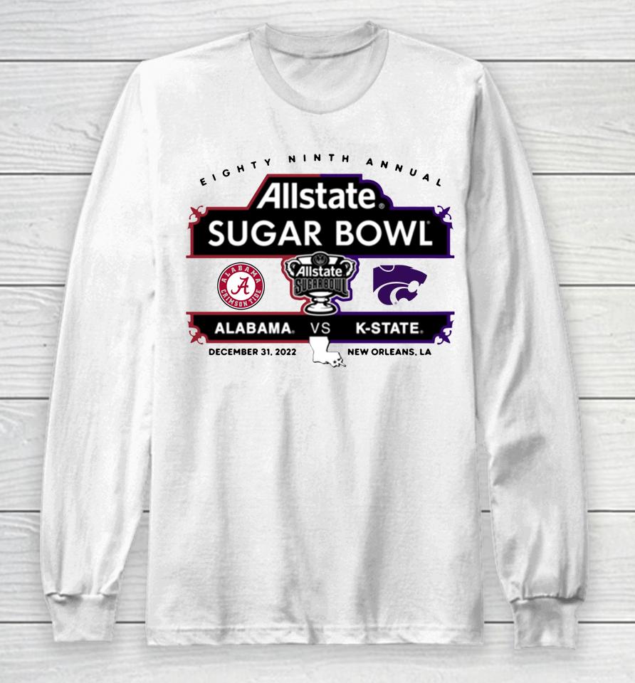 Alabama Vs K-State 89Th Annual Sugar Bowl Matchup Long Sleeve T-Shirt