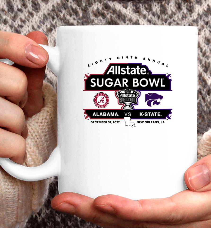 Alabama Vs K-State Allstate Sugar Bowl 89Th Annual Sugar Bowl Matchup Grey Coffee Mug