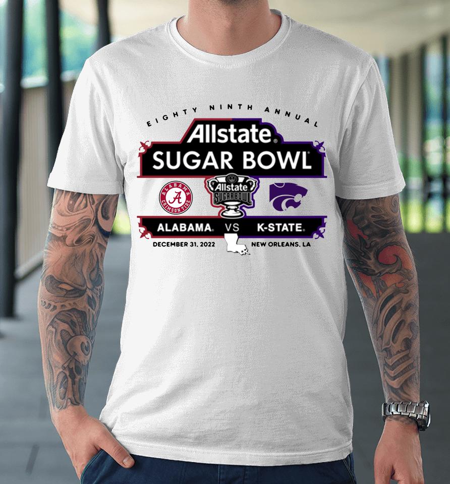 Alabama Vs K-State Allstate Sugar Bowl 89Th Annual Sugar Bowl Matchup Grey Premium T-Shirt
