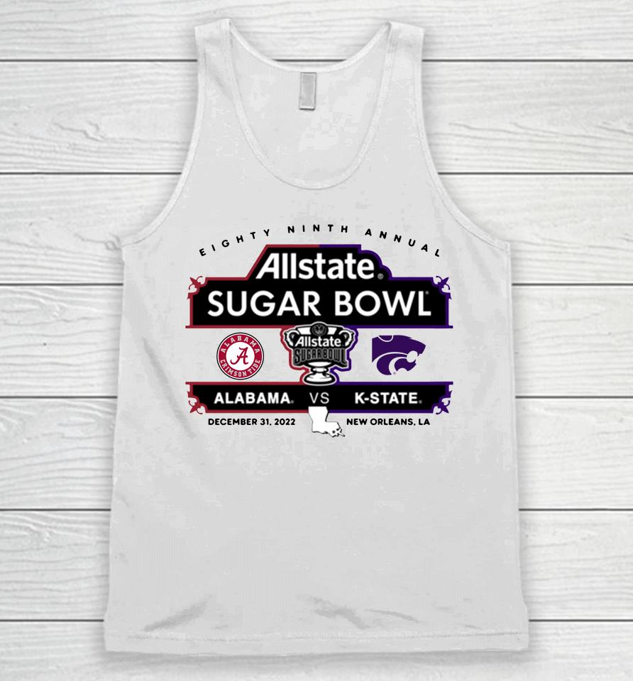 Alabama Vs K-State Allstate Sugar Bowl 89Th Annual Sugar Bowl Matchup Grey Unisex Tank Top