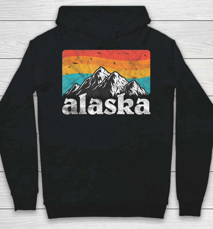 Alaska Ak Retro 70S 80S Mountains Nature Distressed Hoodie