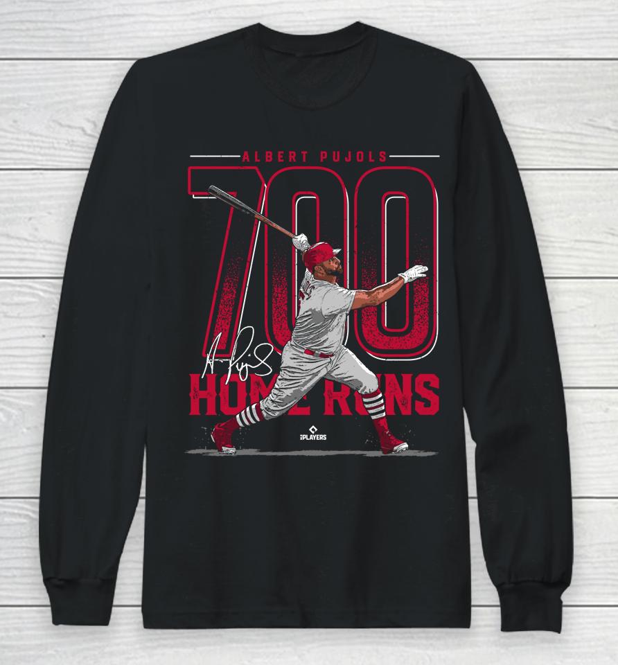 Albert Pujols 700 Home Runs Albert Pujols St Louis Mlbpa Long Sleeve T-Shirt