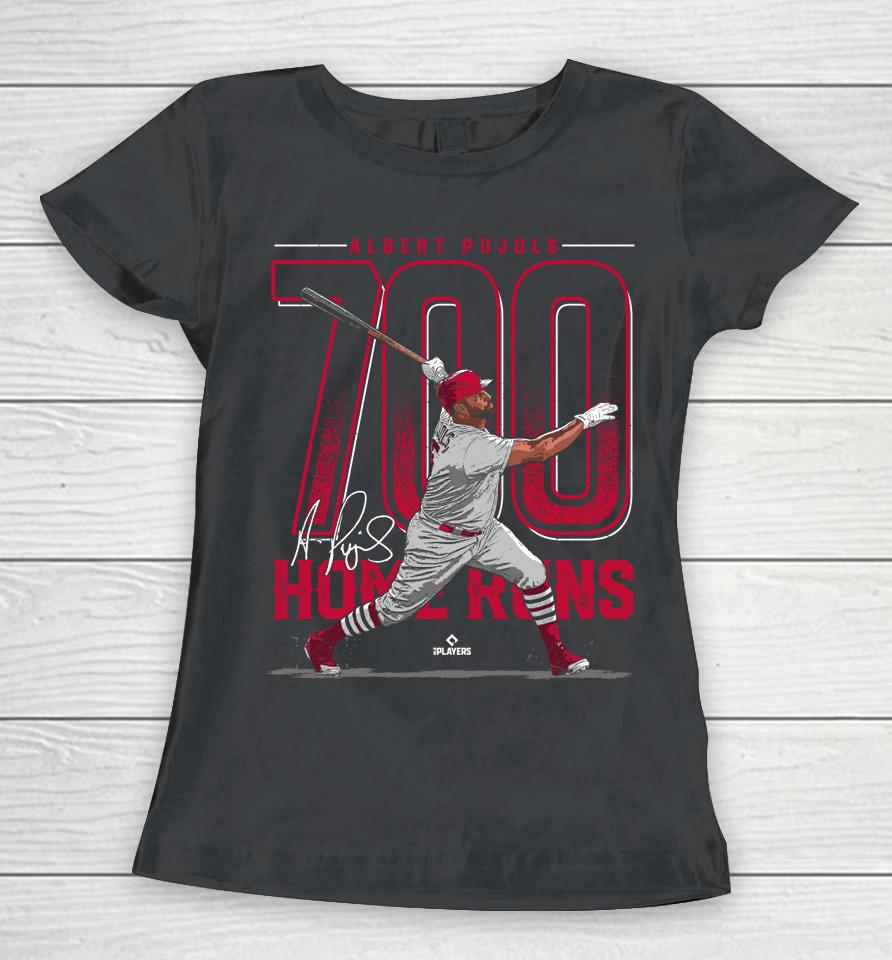 Albert Pujols 700 Home Runs Albert Pujols St Louis Mlbpa Women T-Shirt