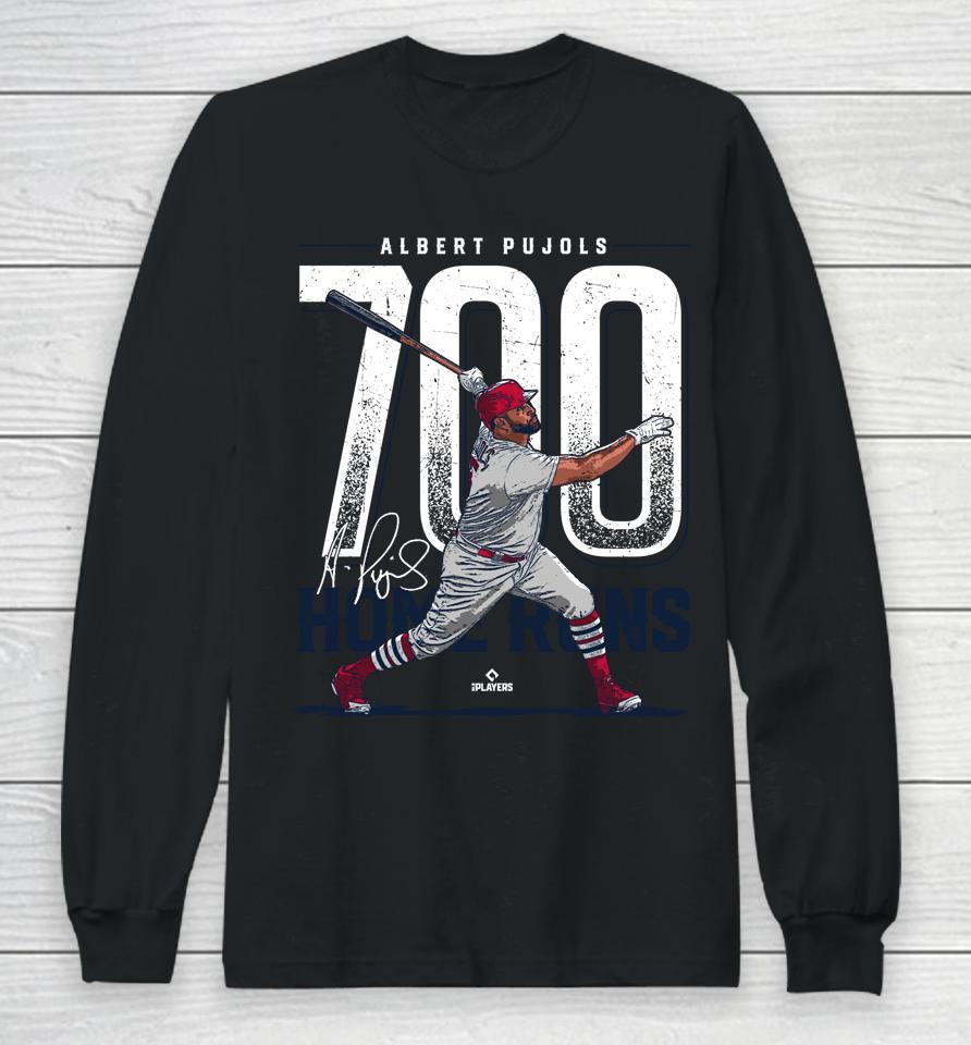 Albert Pujols 700 Home Runs Albert Pujols St Louis Mlbpa Long Sleeve T-Shirt