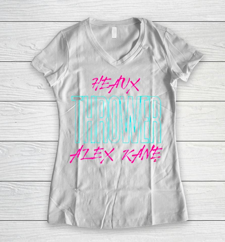 Alex Kane Heaux Thrower Women V-Neck T-Shirt