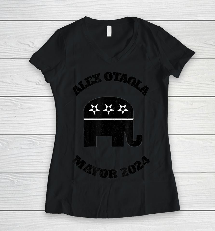 Alex Otaola For Mayor 2024 Vota Republicano Women V-Neck T-Shirt