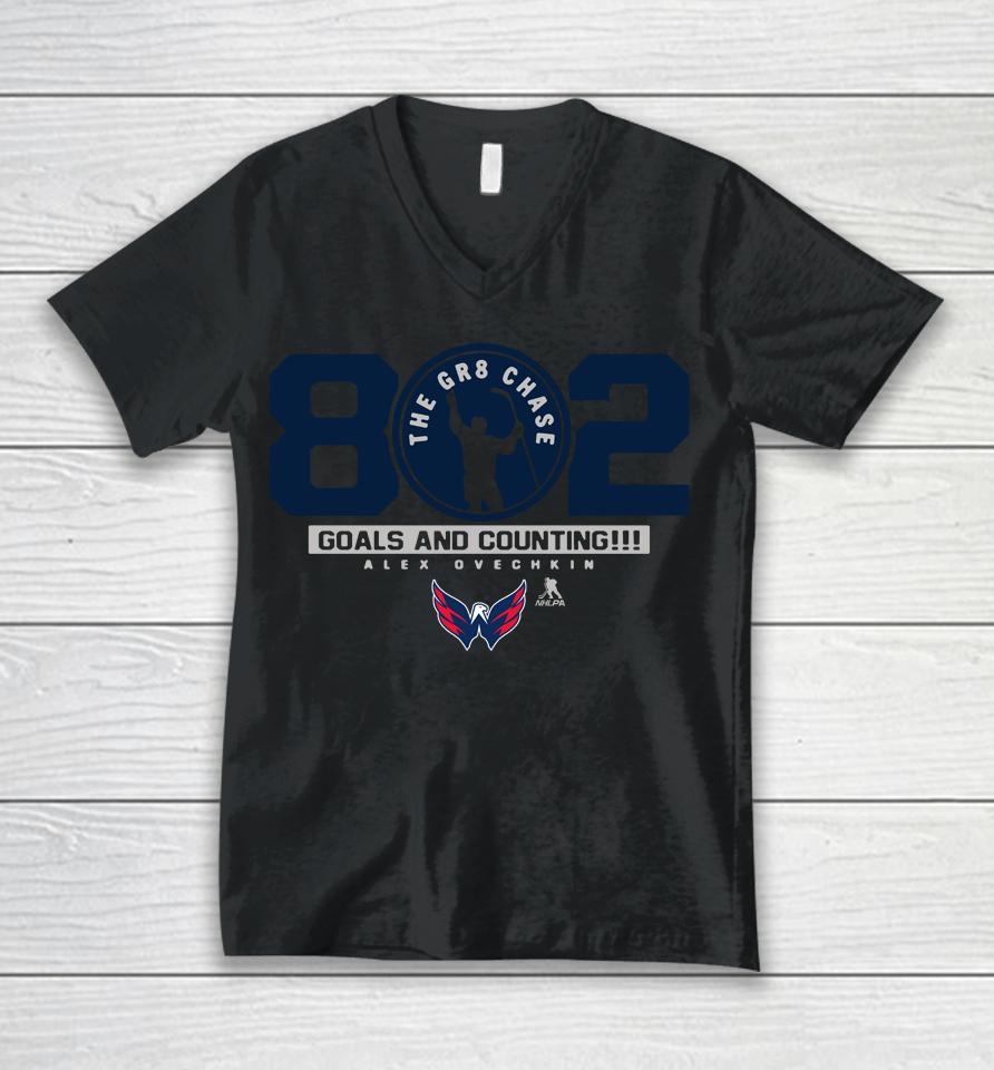 Alexander Ovechkin Washington Capitals 802 The Gr8 Chase Unisex V-Neck T-Shirt